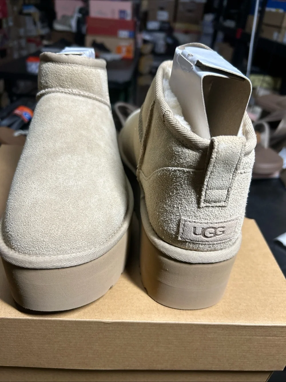 Women’s UGG Classic Ultra Mini Platform Sand Size 10